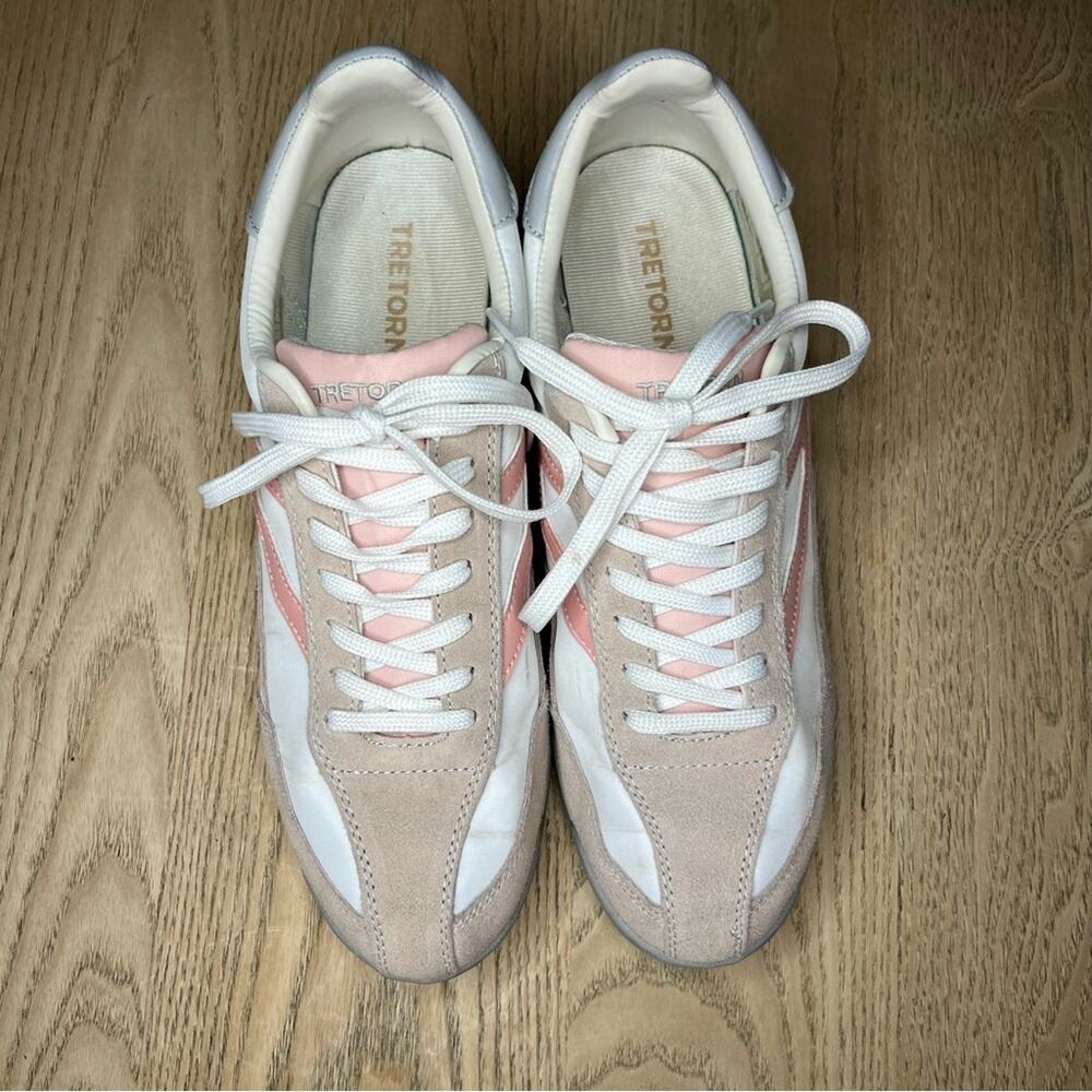 TRETORN Women's Retro Rawlins Casual Lace-Up Sneakers Pink White Size 10 - Picture 6 of 10